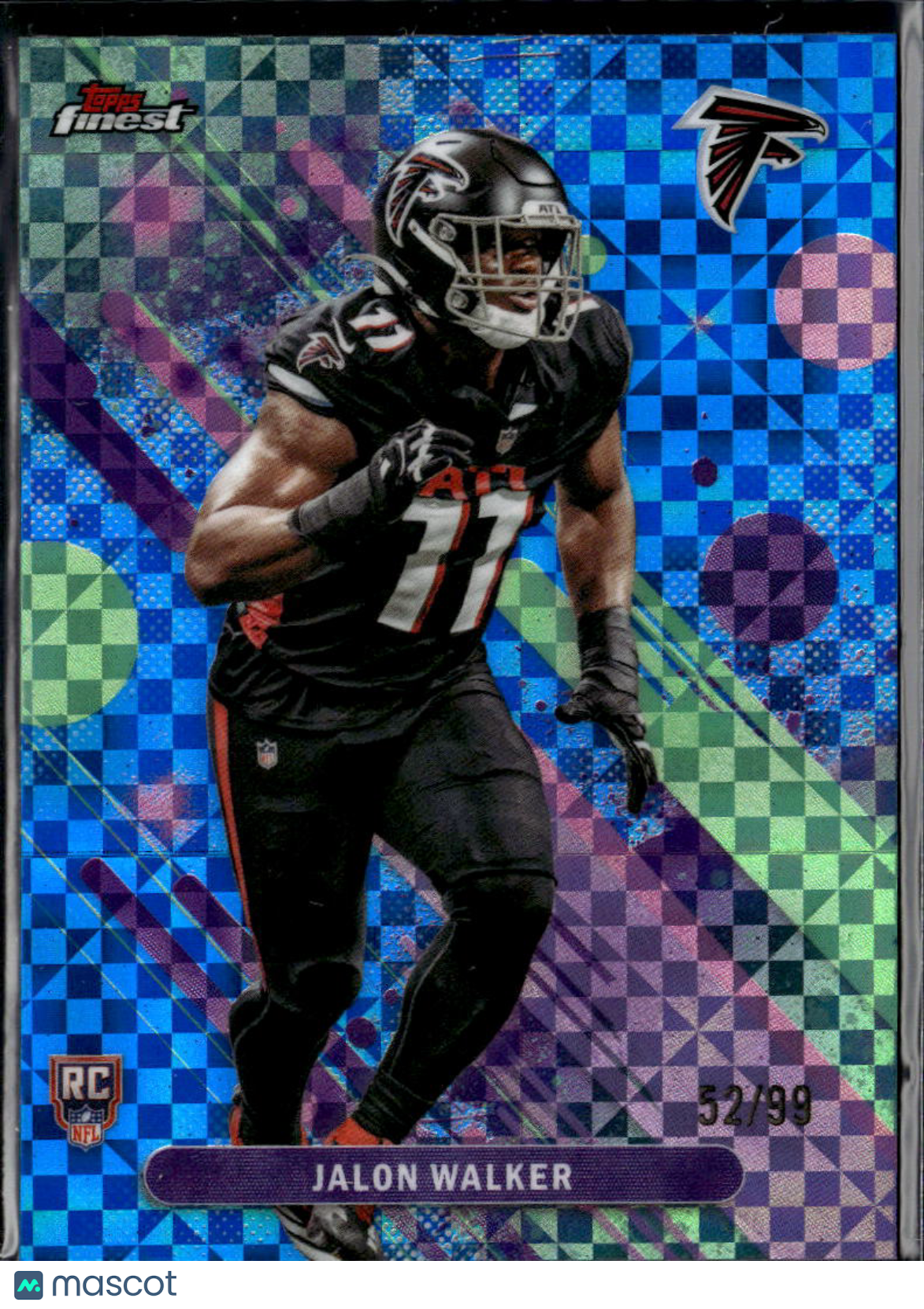 Jalon Walker 2025 Topps Finest Blue Rookie RC /99 Atlanta Falcons