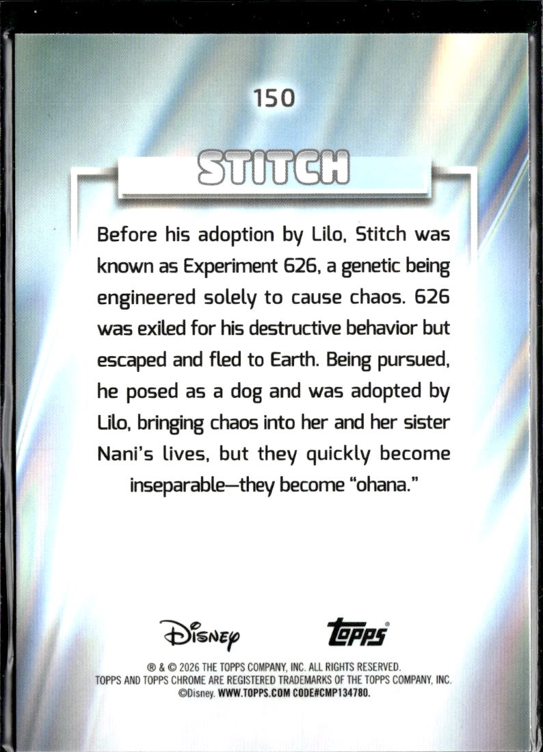 Stitch 2026 Topps Chrome Disney #150