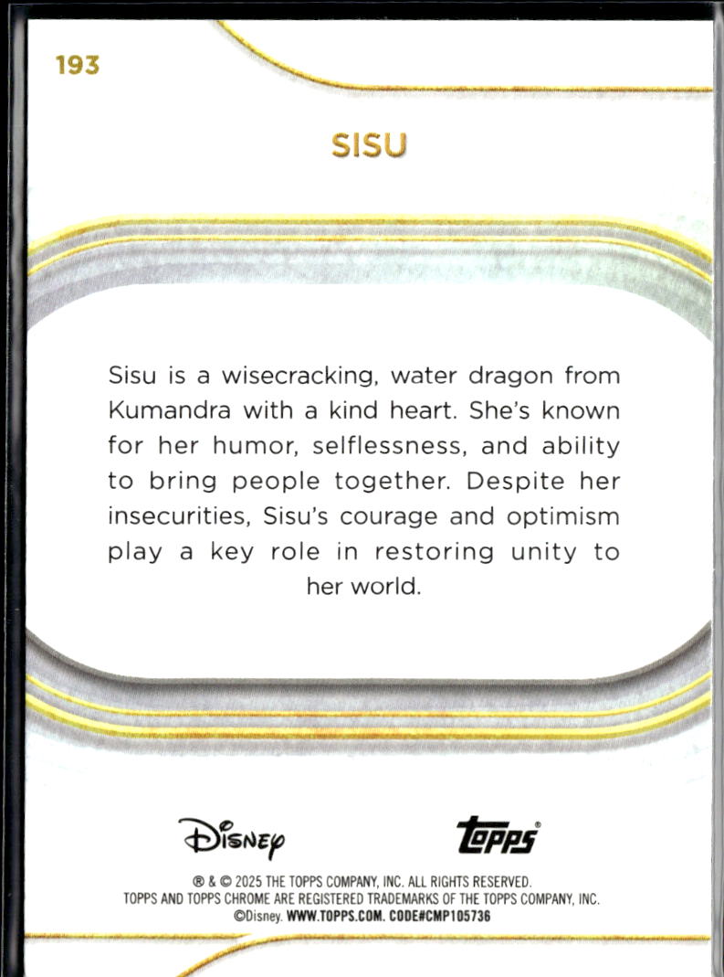 Sisu 2025 Topps Chrome Disney Prism Refractor #193