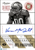 Vance McDonald 2013 Prestige NFL Passport RC Auto Autograph San Francisco 49ers