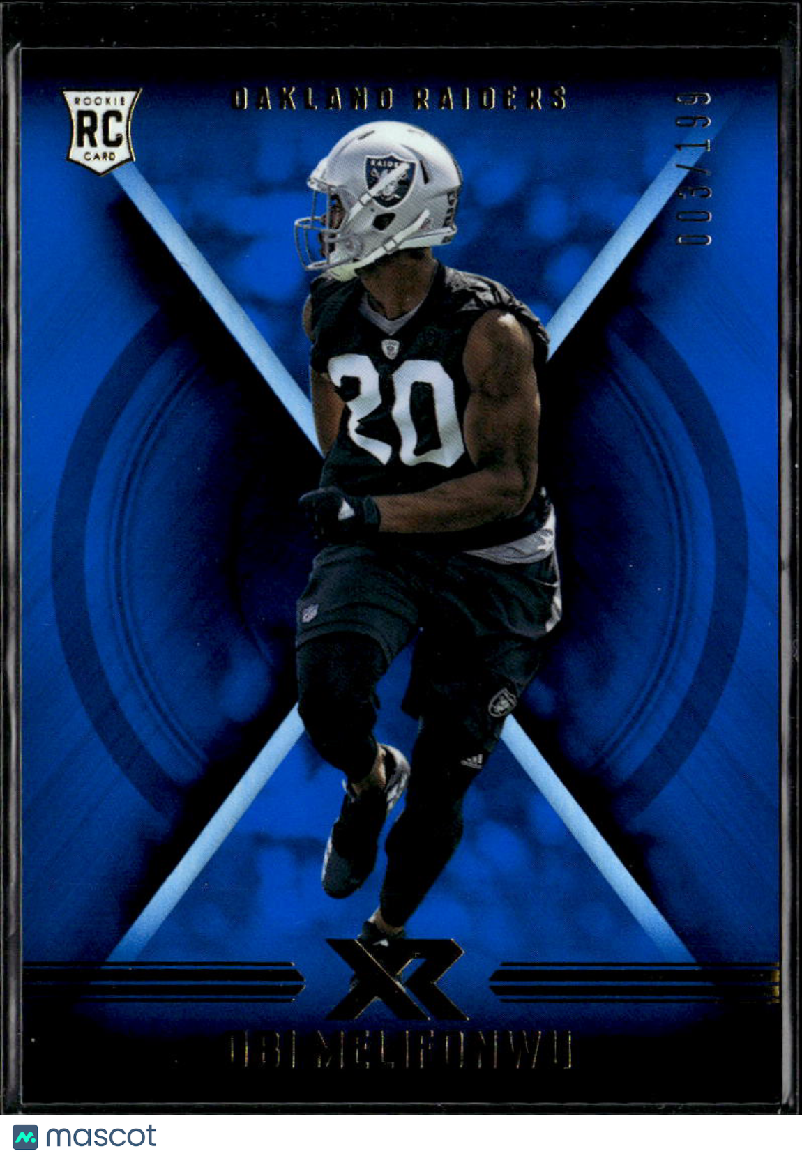 Obi Melifonwu 2017 Panini XR RC Blue 3/199 Oakland Raiders