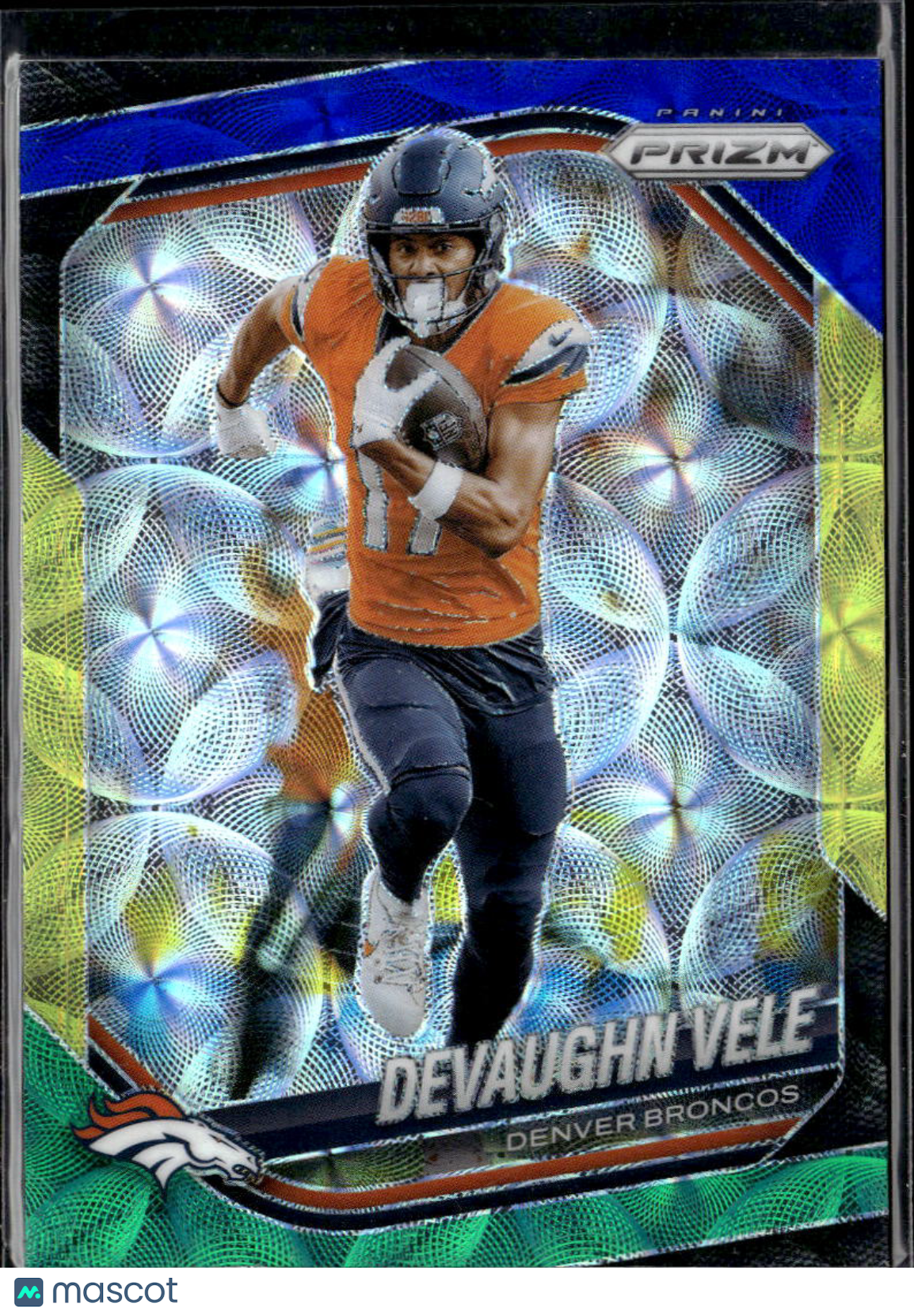 Devaughn Vele 2025 Prizm Blue Yellow Green Denver Broncos