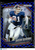 Jason Sehorn 2025 Panini Prizm Blue Checkerboard SSP New York Giants