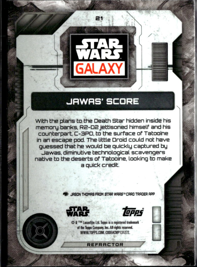 Jawa's Score 2026 Topps Star Wars Galaxy Refractor #21