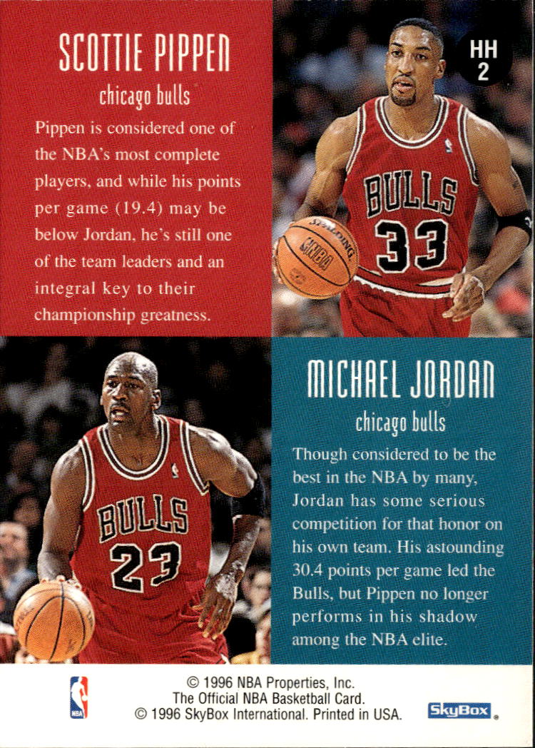 Michael Jordan / Scottie Pippen 1996 SkyBox Hoops Head to Head Chicago Bulls
