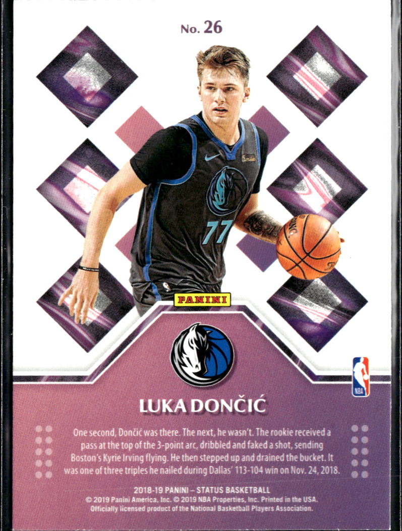 Luka Doncic 2018-19 Status Rookie Credentials RC Aqua Dallas Mavericks