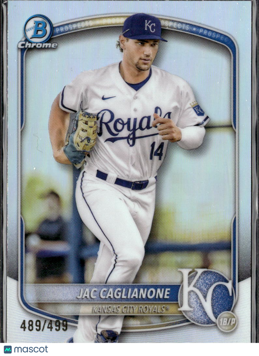 Jac Caglianone 2025 Bowman Chrome Refractor 489/499 Kansas City Royals