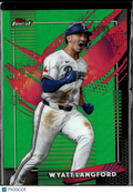 Wyatt Langford 2026 Topps Finest RARE Green Refractor 52/99 Texas Rangers