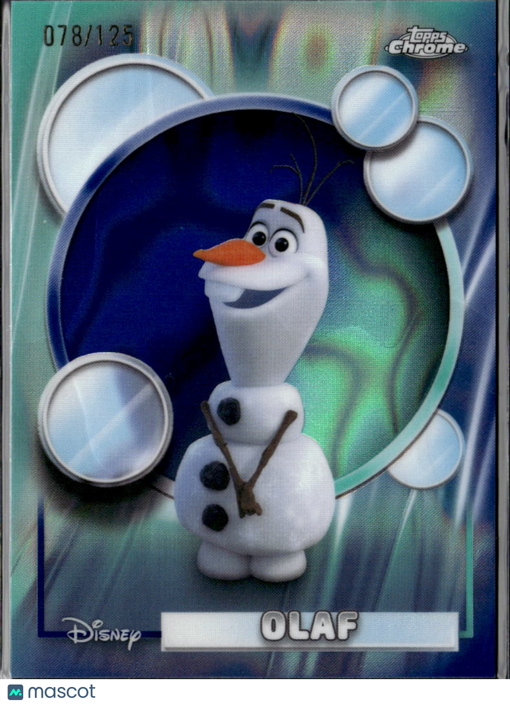 Olaf 2026 Topps Chrome Disney Blue Raywave Refractor 78/125 #170