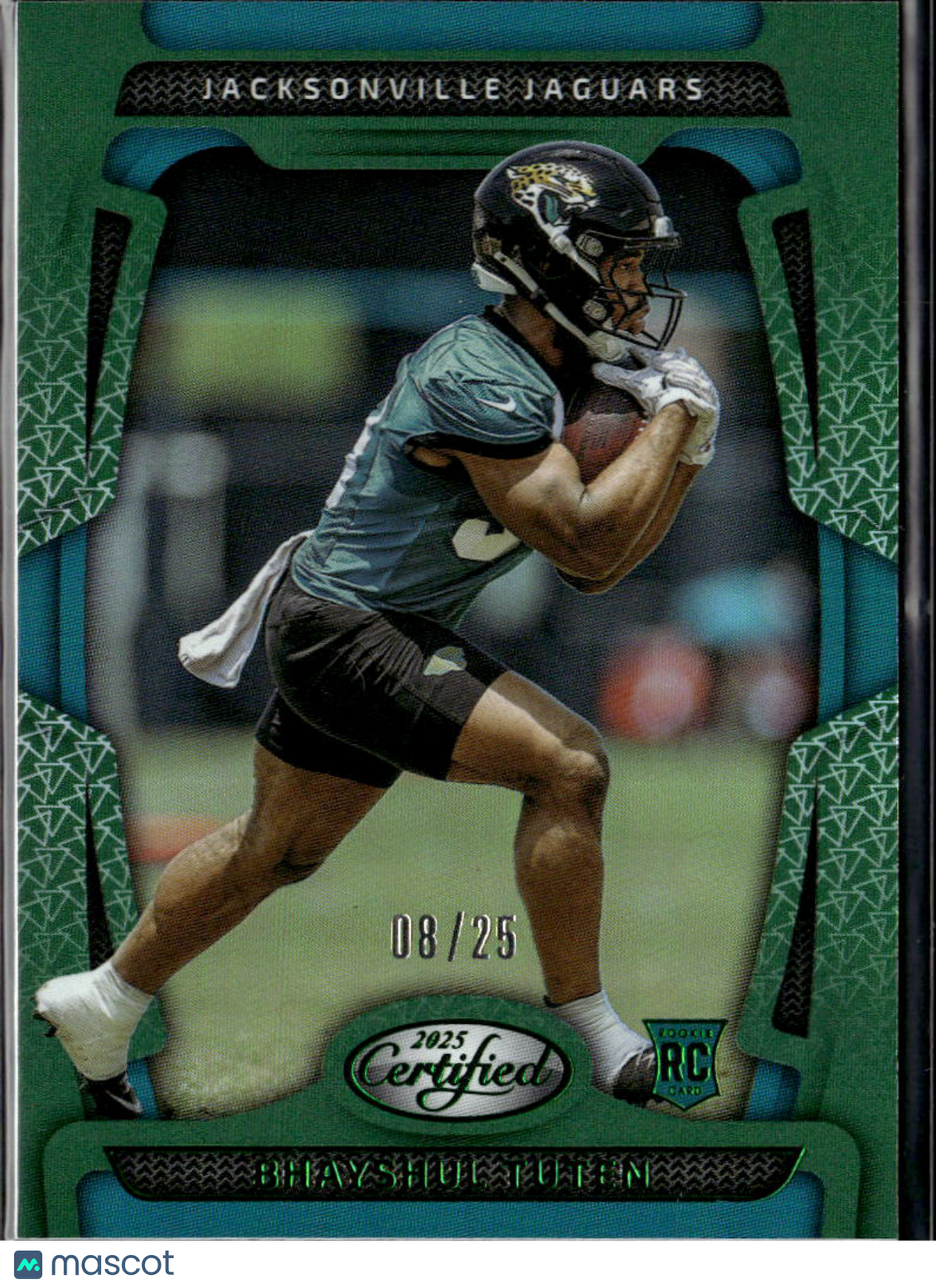 Bhayshul Tuten 2025 Certified Mirror Green Rookie RC 8/25 Jacksonville Jaguars