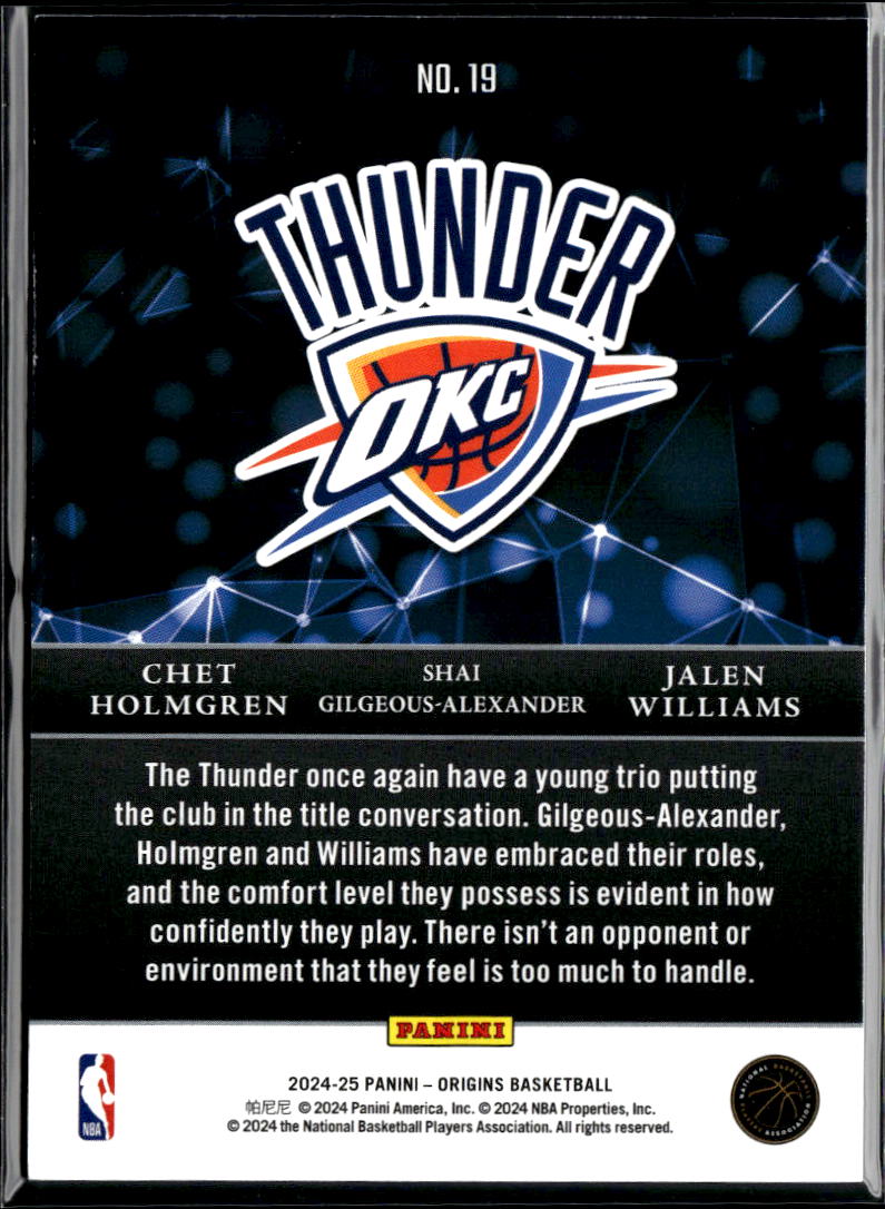 Shai Gilgeous-Alexander / Williams / Holmgren 2024 Origins Nucleus 32/99 Thunder