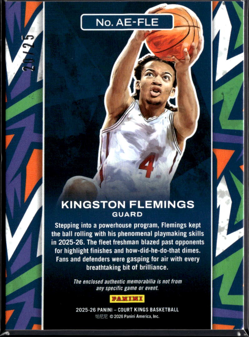 Kingston Flemings 2025-26 Court Kings Jersey Patch RC 20/25 Atlanta Hawks