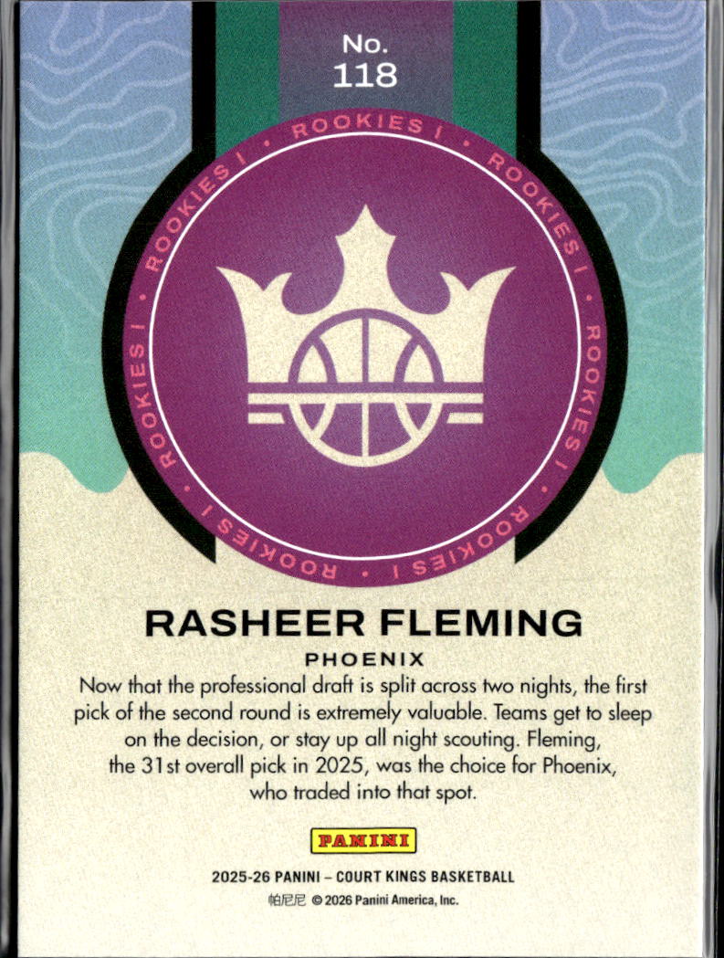 Rasheer Fleming 2025-26 Court Kings RC Rookie Level 1 Phoenix Suns