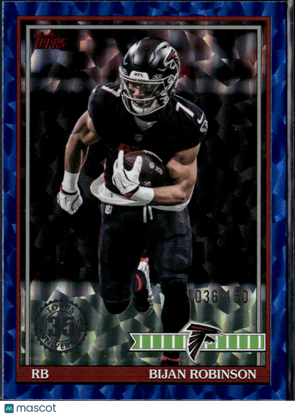 Bijan Robinson 2026 Topps Flagship '91 Blue Crackle 36/150 Atlanta Falcons