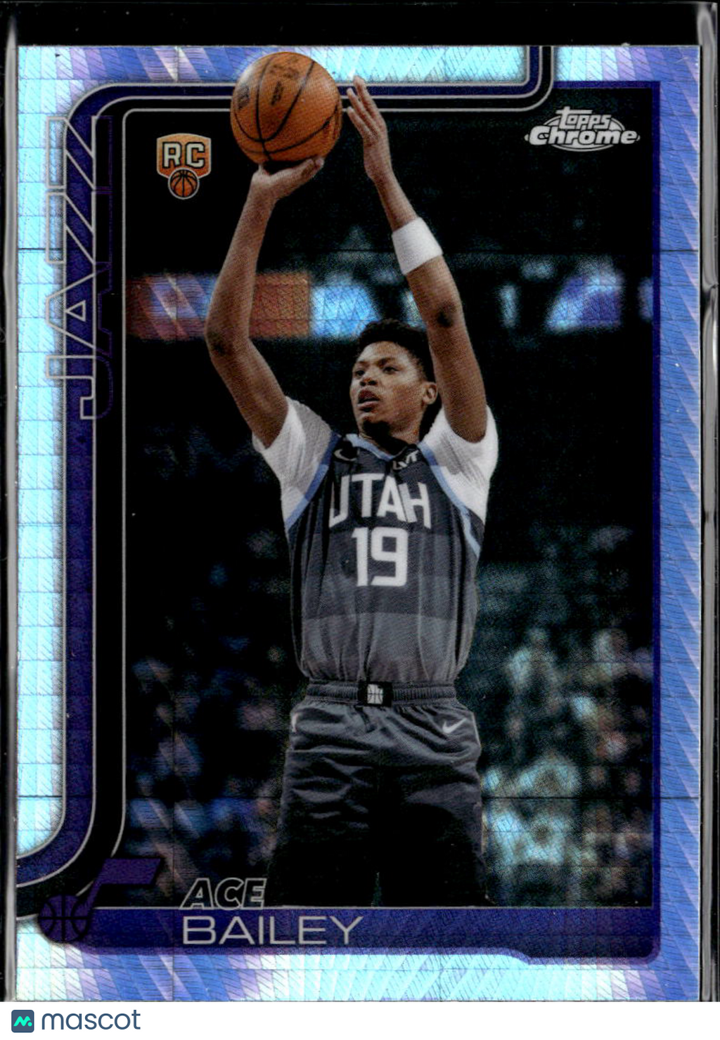 Ace Bailey 2026 Topps Chrome Update Prism Refractor RC Utah Jazz