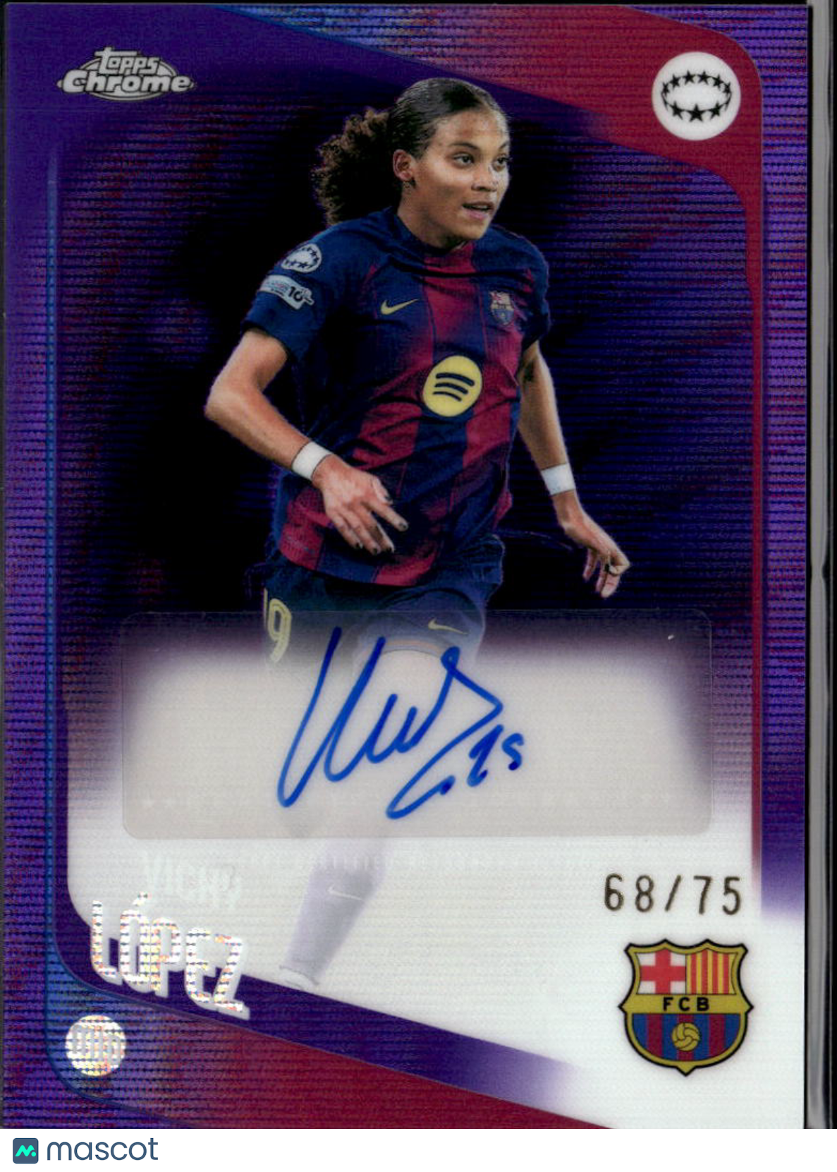 Vicky Lopez 2026 Topps Chrome Women's Auto Autograph 68/75 FC Barcelona