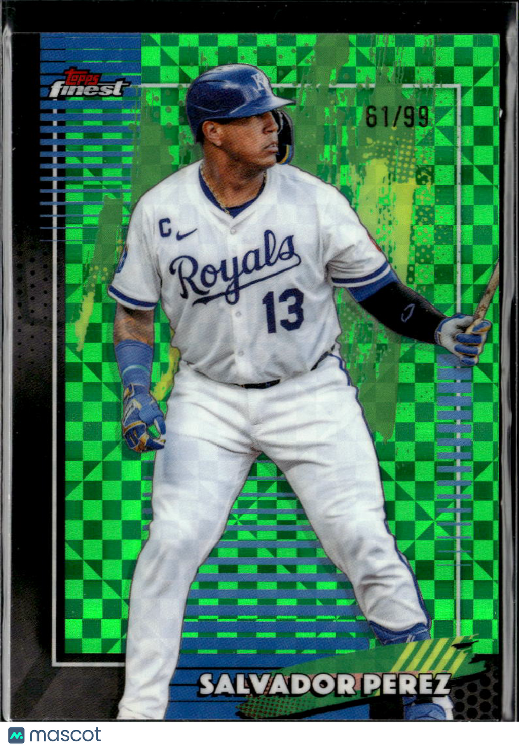 Salvador Perez 2026 Topps Finest Green Xfractor 61/99 Kansas City Royals
