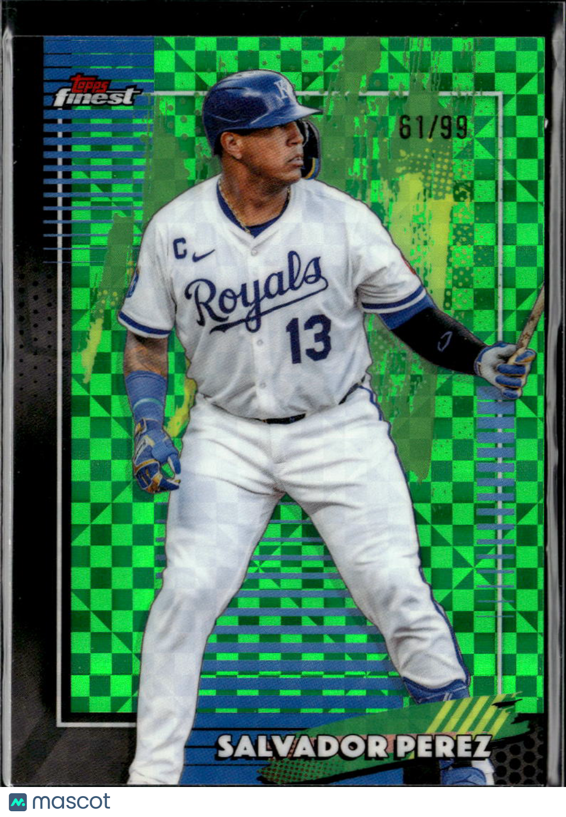 Salvador Perez 2026 Topps Finest Green Xfractor 61/99 Kansas City Royals