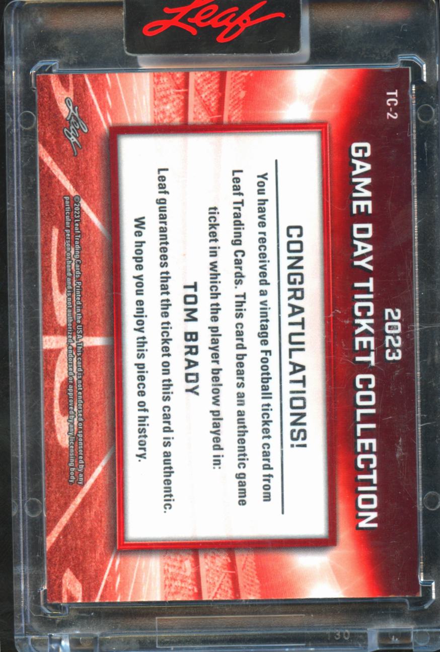Tom Brady 2023 Leaf Game Day Game Used Ticket  Bengals New England Patriots