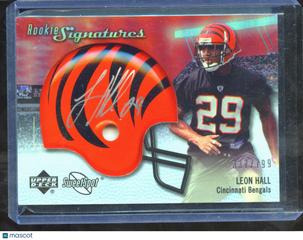 Leon Hall 2007 Upper Deck Sweet Spot Auto Autograph RC /799 Cincinnati Bengals