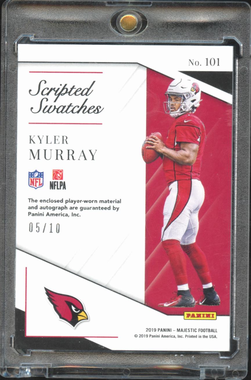 Kyler Murray 2019 Majestic Auto Autograph Patch RC 5/10 Arizona Cardinals