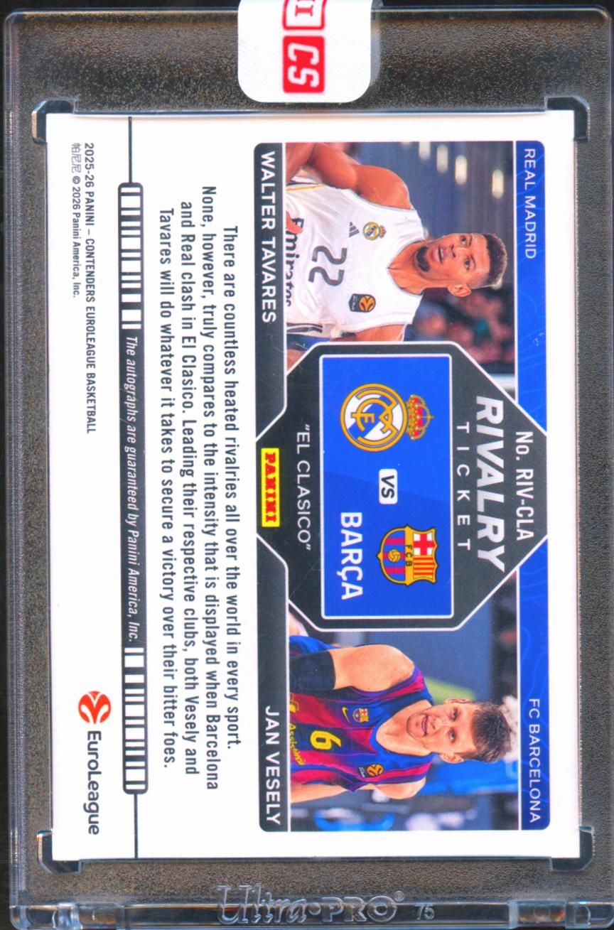 Walter Tavares / Jan Vesely 2026 Contenders EuroLeague Auto Autograph Barcelona