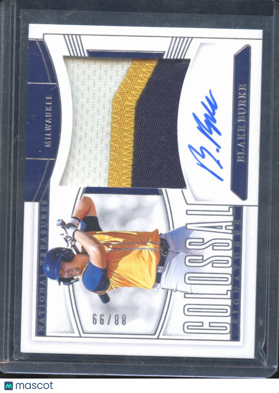 Blake Burke 2025 National Treasures Auto Autograph Patch 98/99 Milwaukee Brewers