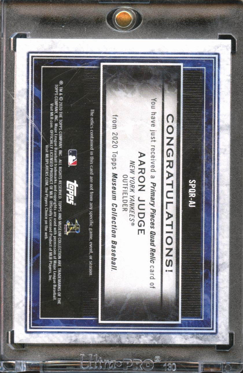 Aaron Judge 2020 Museum Collection Game Worn Patch 1/1 New York Yankees