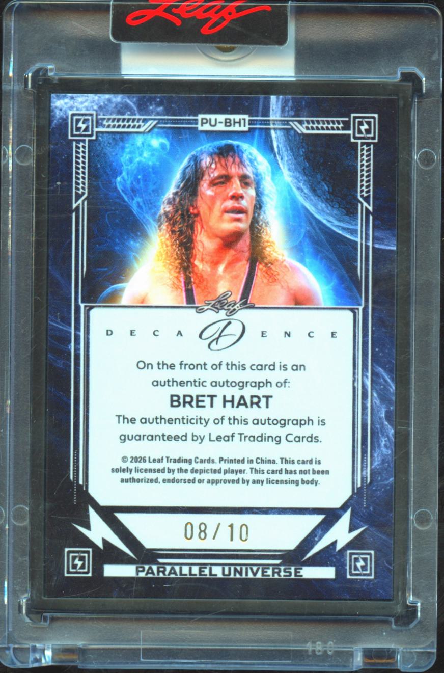 Bret Hart 2026 Leaf Decadence Auto Autograph WWE Wrestling 8/10