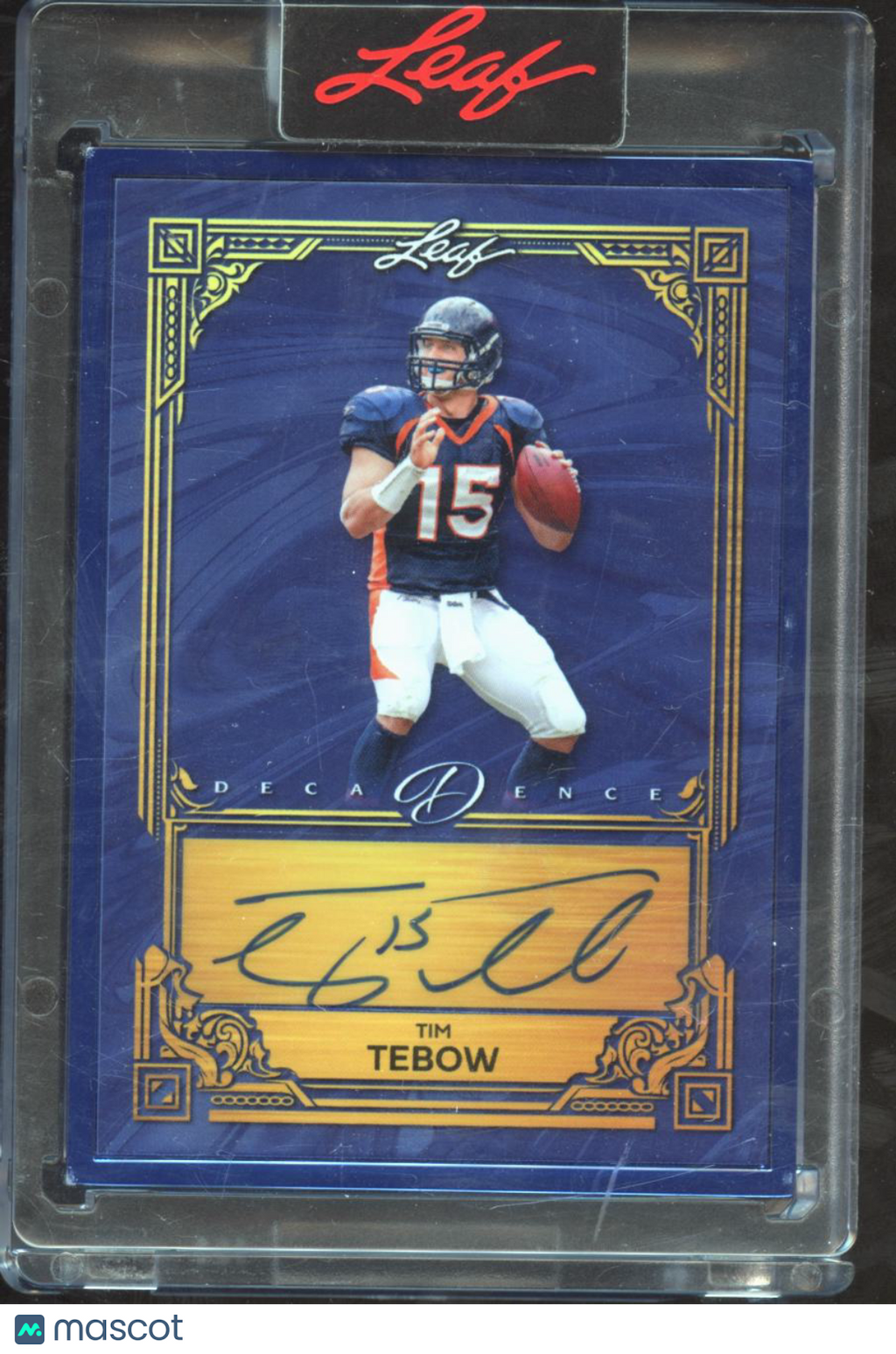 Tim Tebow 2026 Leaf Decadence Auto Autograph 1/4 Denver Broncos