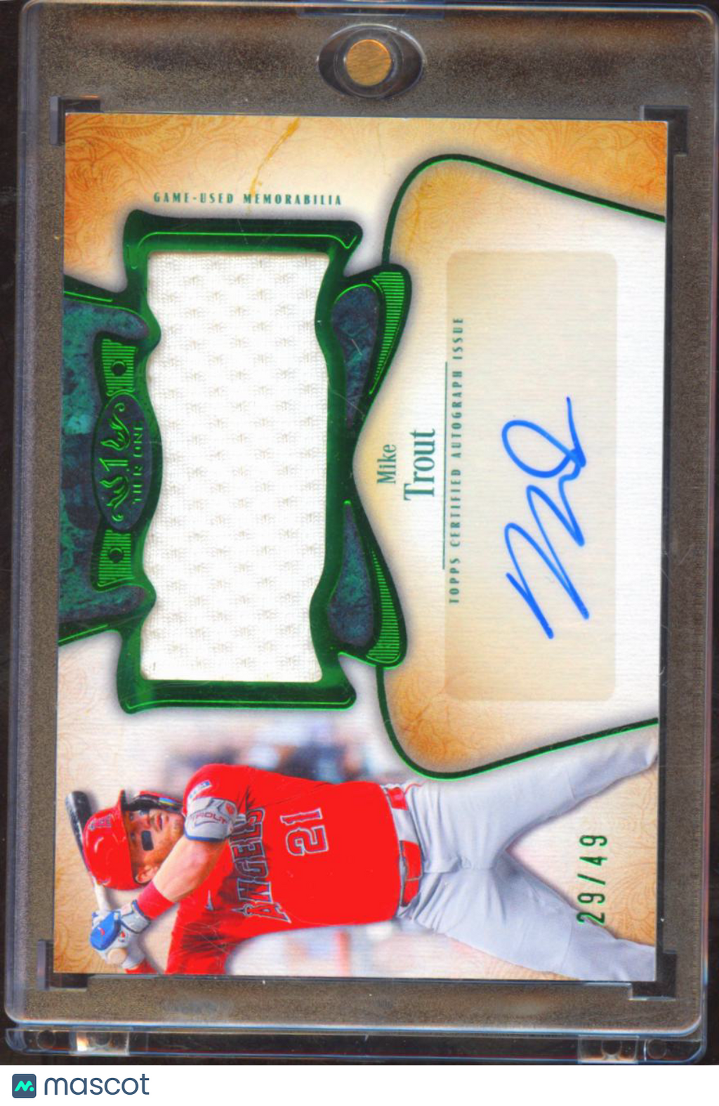 Mike Trout 2026 Topps Tier One Auto Autograph Game Worn Patch 29/49 LA Angels