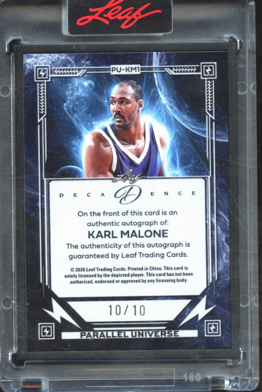 Karl Malone 2026 Leaf Decadence Auto Autograph 10/10 Utah Jazz