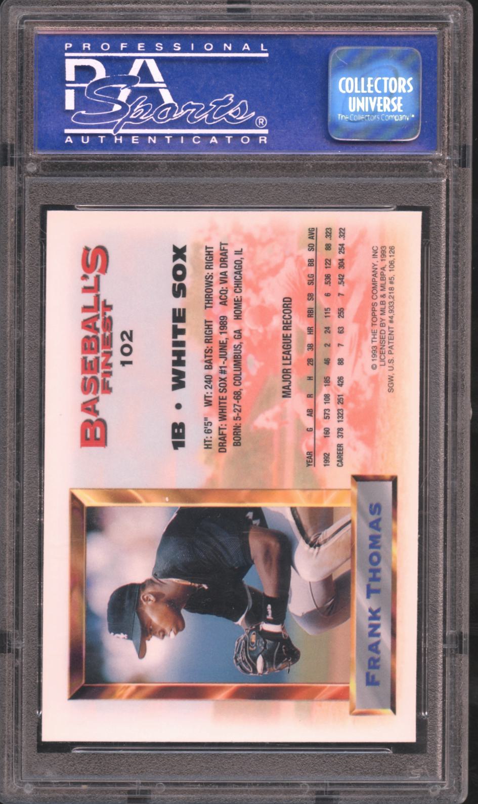 Frank Thomas 1993 Finest Card Chicago White Sox #102 PSA 8