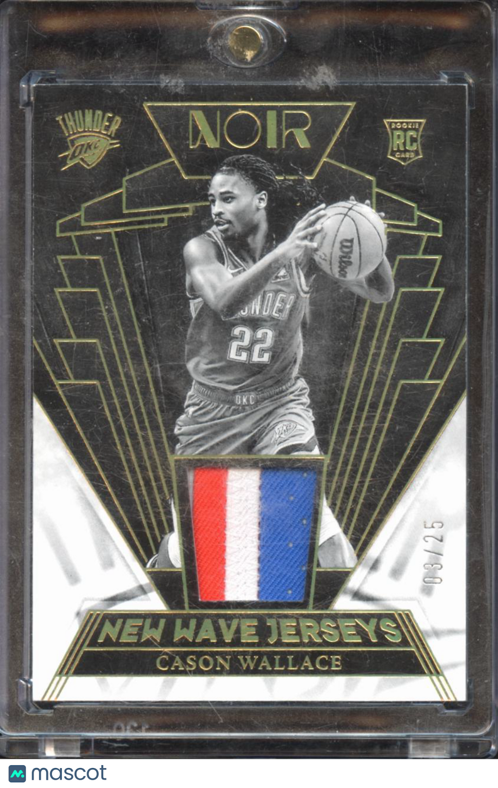 Cason Wallace 2023-24 Noir 3 Color Jersey Patch RC 3/25 Oklahoma City Thunder