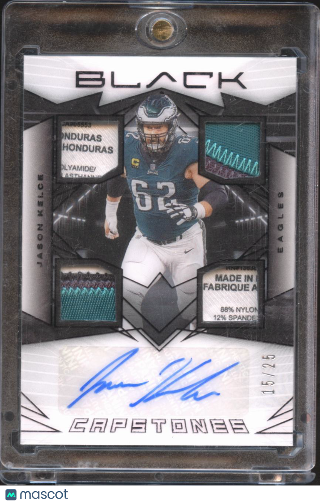 Jason Kelce 2024 Black Capstones Auto Autograph Patch 15/25 Philadelphia Eagles