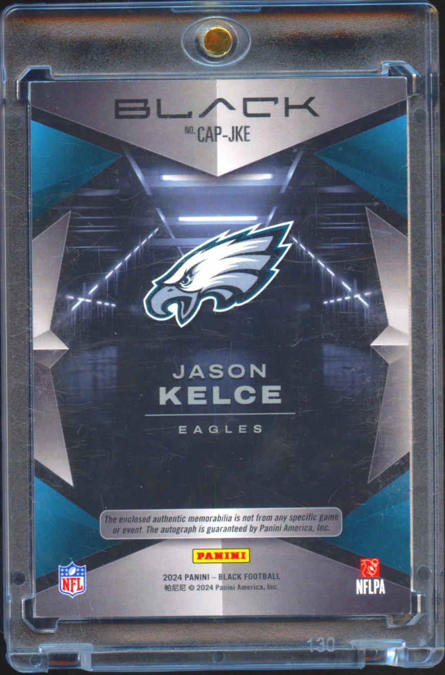 Jason Kelce 2024 Black Capstones Auto Autograph Patch 15/25 Philadelphia Eagles