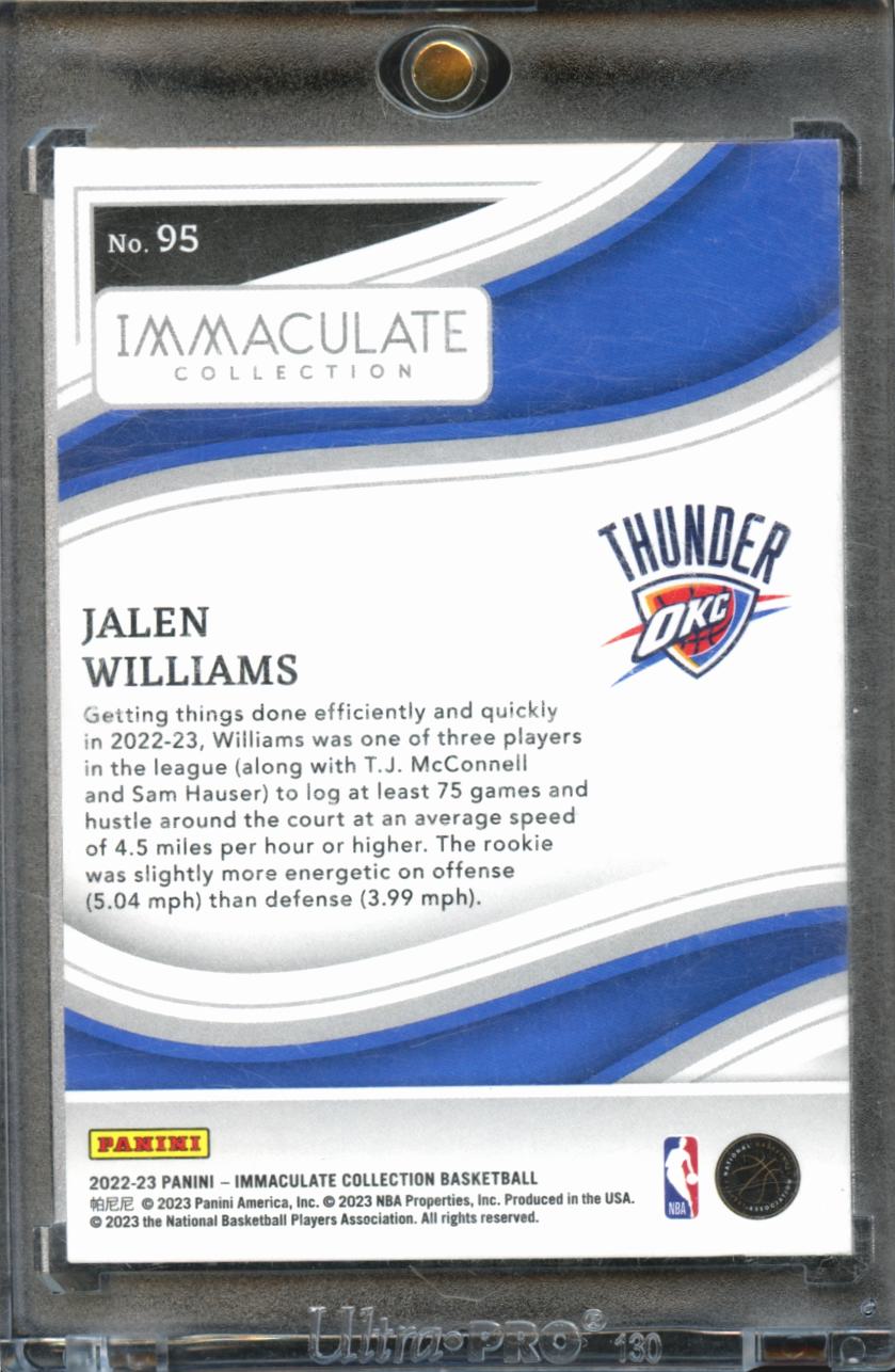 Jalen Williams 2022-23 Immaculate Emerald Rookie RC 2/5 #95 OKC Thunder