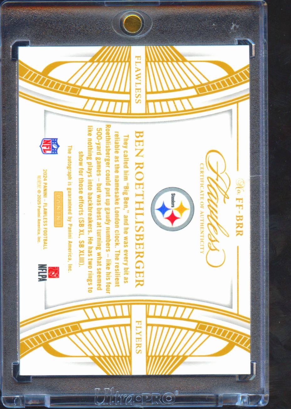Ben Roethlisberger 2024 Flawless Flyers Auto Autograph 3/25 Pittsburgh Steelers