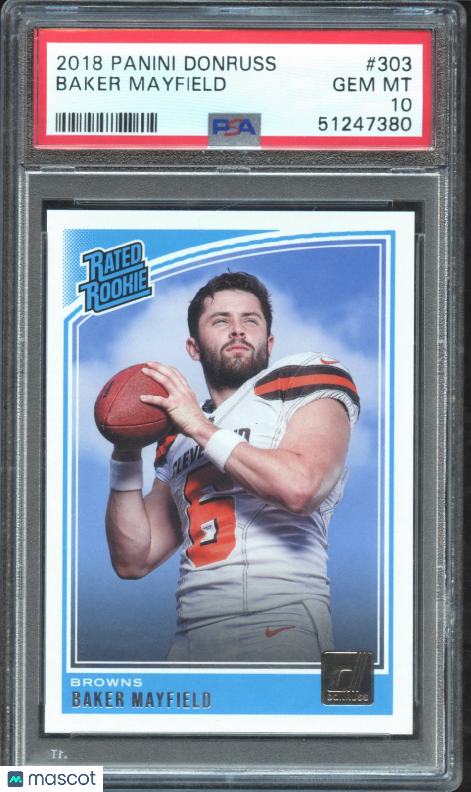 Baker Mayfield 2018 Donruss Rated Rookie RC Cleveland Browns #303 PSA 10