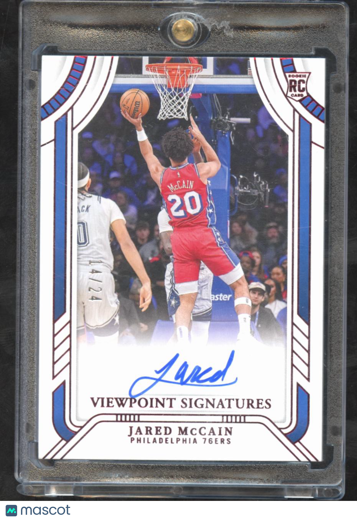 Jared McCain 2024-25 National Treasures Auto Autograph RC 14/24 Thunder 76ers