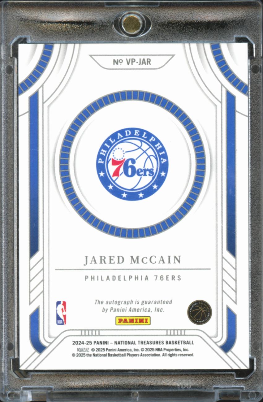 Jared McCain 2024-25 National Treasures Auto Autograph RC 14/24 Thunder 76ers