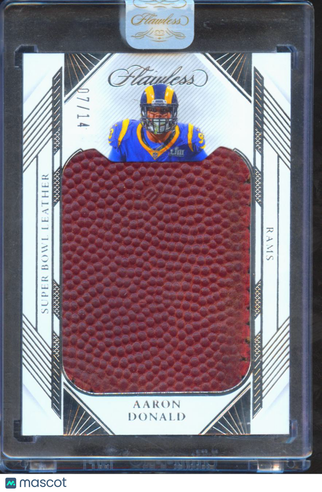 Aaron Donald 2024 Flawless Super Bowl Leather Game Used Football 7/14 LA Rams