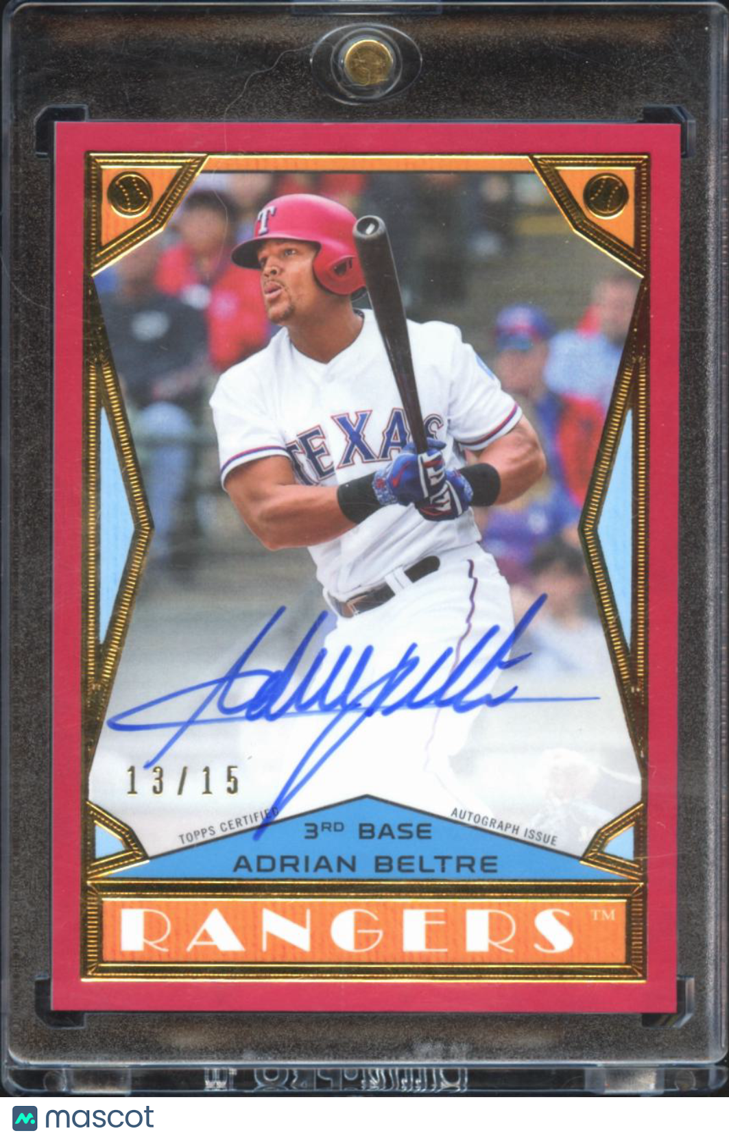 Adrian Beltre 2018 Topps Brooklyn Collection Auto Autograph 13/15 Texas Rangers