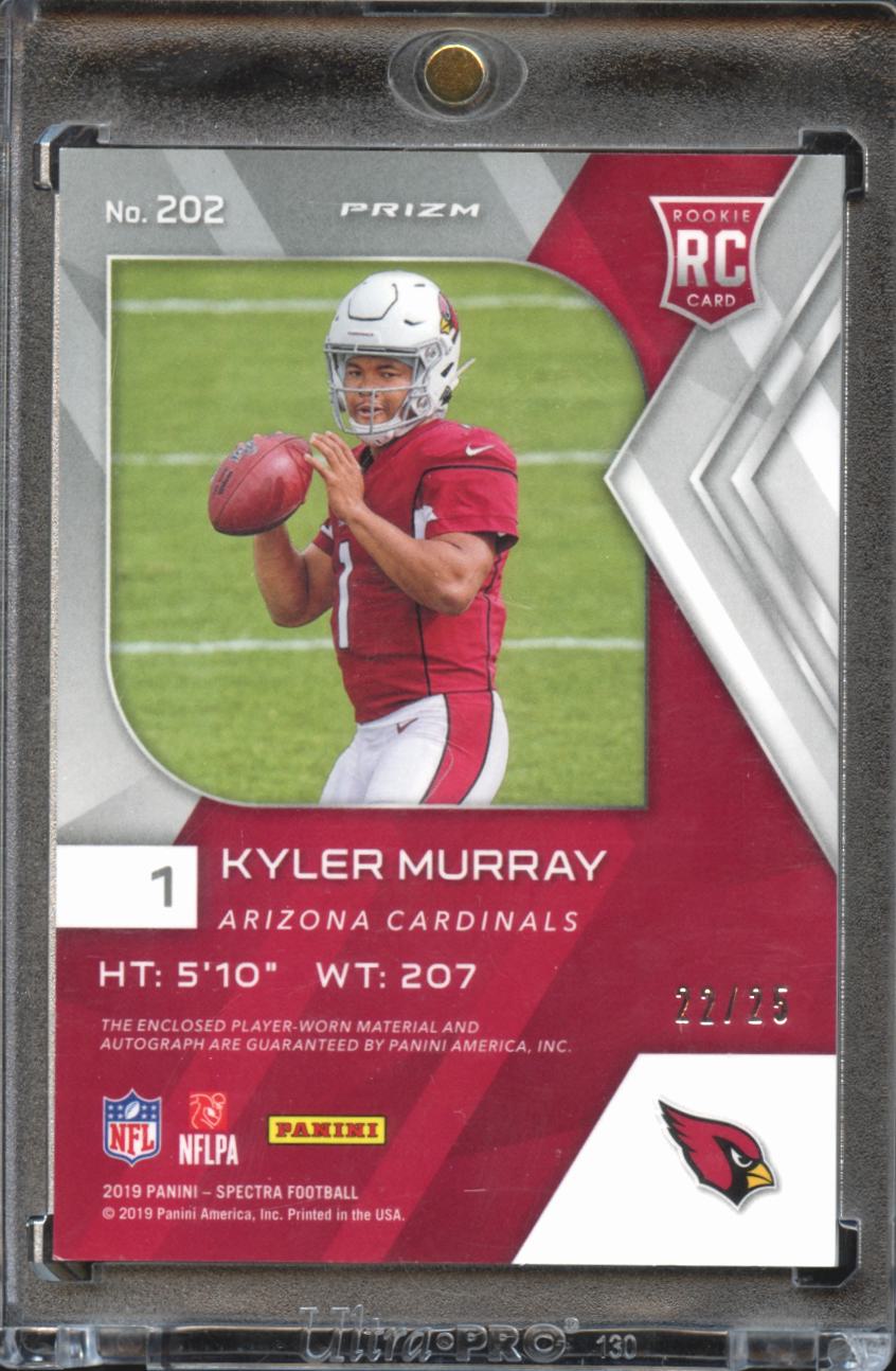 Kyler Murray 2019 Spectra Auto Autograph Patch RC 22/25 Arizona Cardinals