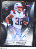 TreVeyon Henderson 2025 Topps Chrome Black Auto Autograph RC Rookie Patriots