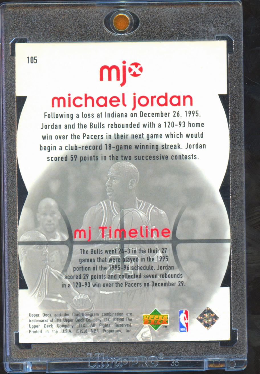 Michael Jordan 1998 Upper Deck MJx Timepieces 25/230 #105 Chicago Bulls