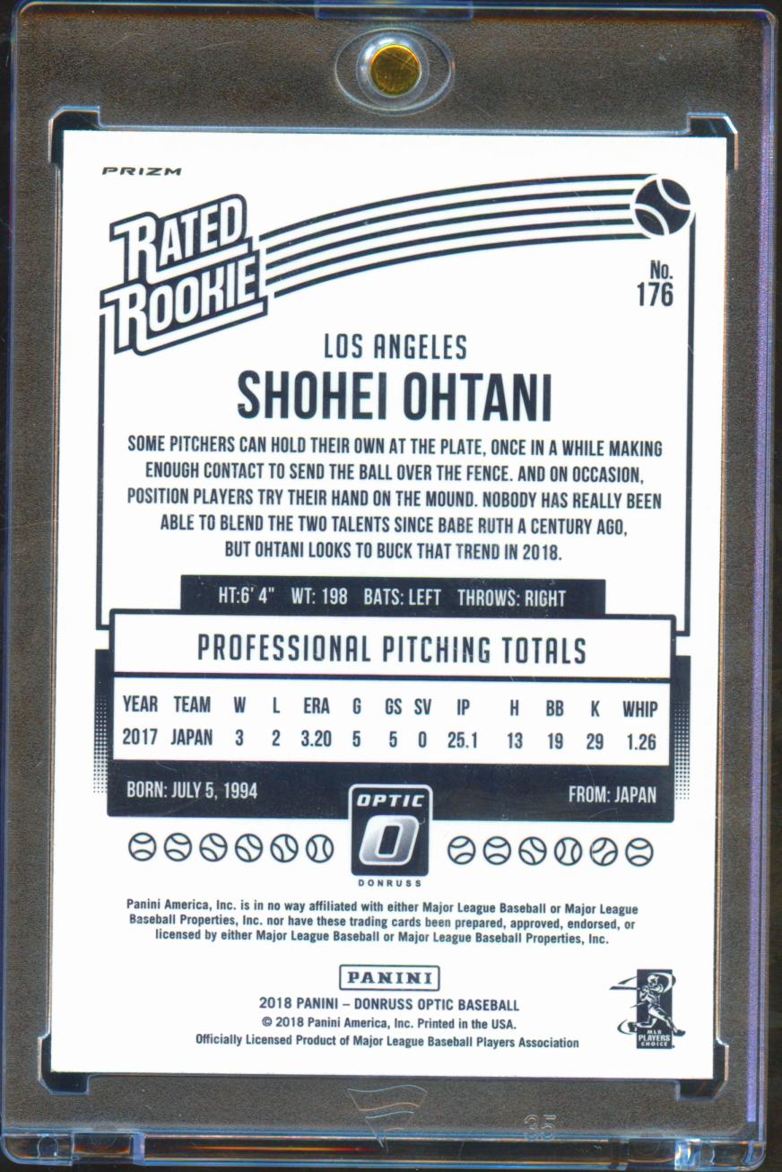 Shohei Ohtani 2018 Optic Rated Rookie RC HOLO Prizm #176 Los Angeles Angels