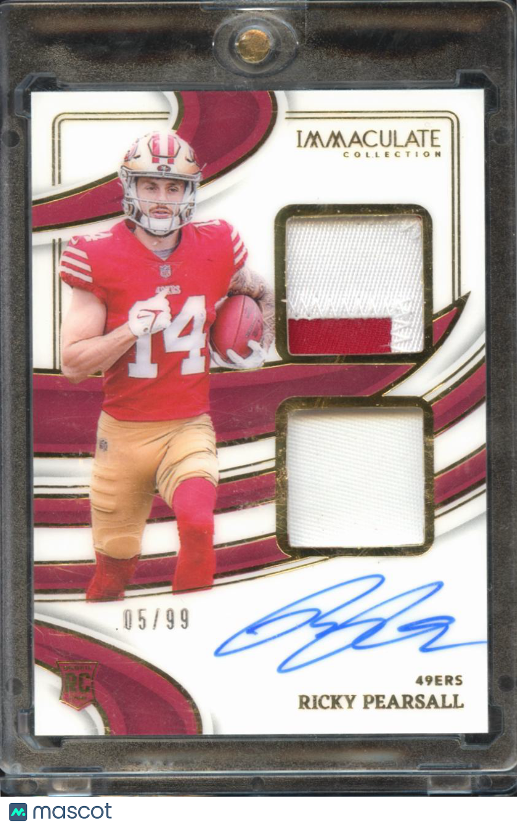 Ricky Pearsall 2024 Immaculate Auto Autograph Patch RC 5/99 San Francisco 49ers