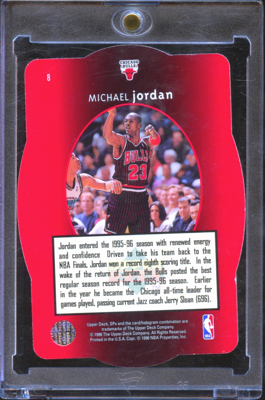 Michael Jordan 1996 Upper Deck SPx GOLD #8 Chicago Bulls