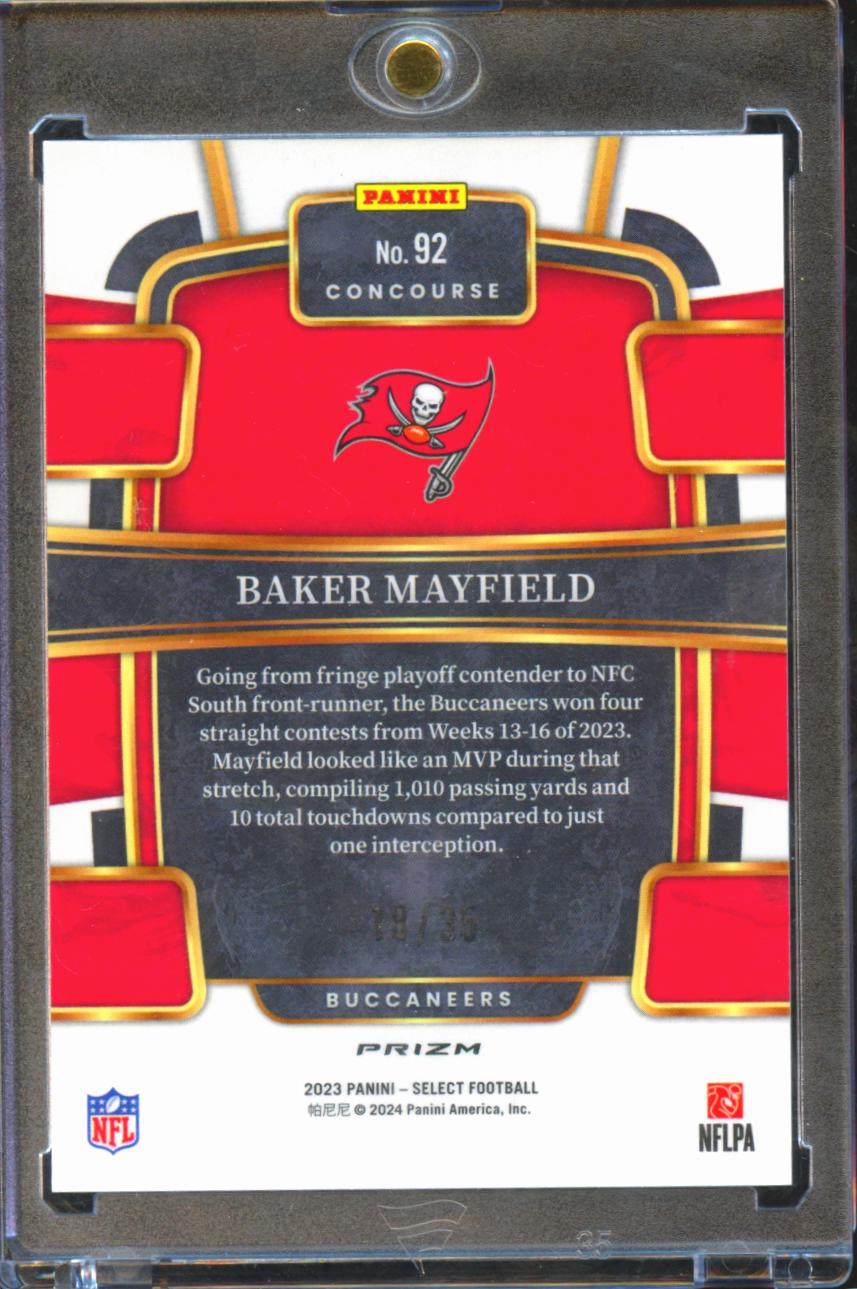 Baker Mayfield 2023 Select White Prizm 18/35 Tampa Bay Buccaneers
